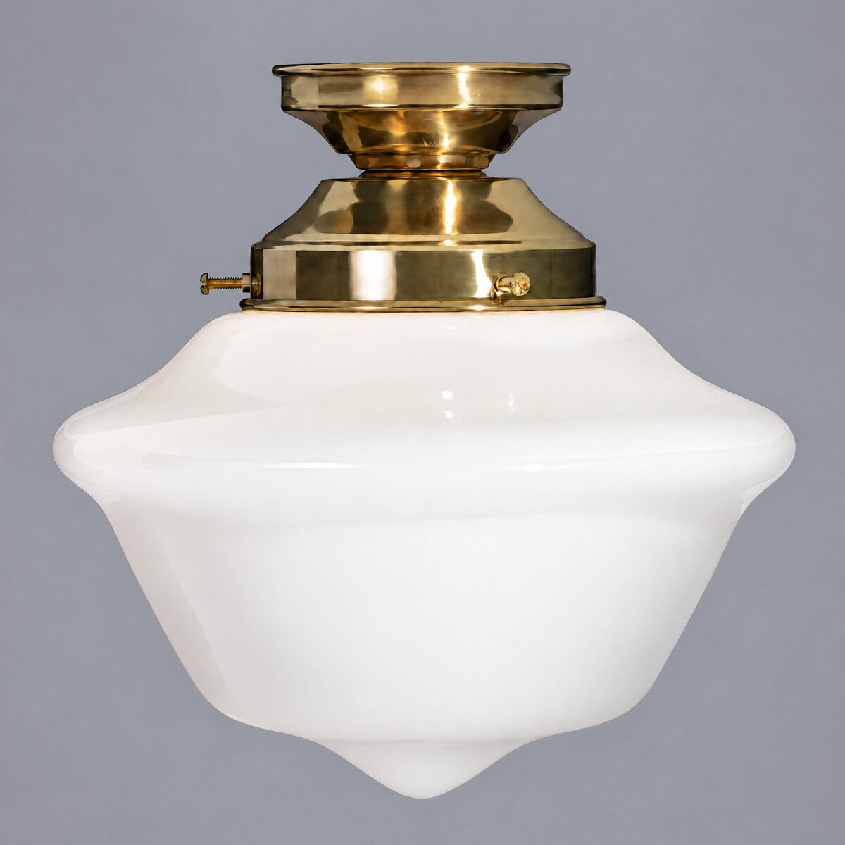 Victorian Schoolhouse 9" Batten Fix Light Polished Brass & Opal Gloss - 3090531