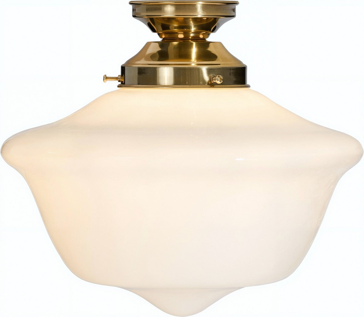 Victorian Schoolhouse 12" Batten Fix Light Polished Brass & Opal Gloss - 3090537