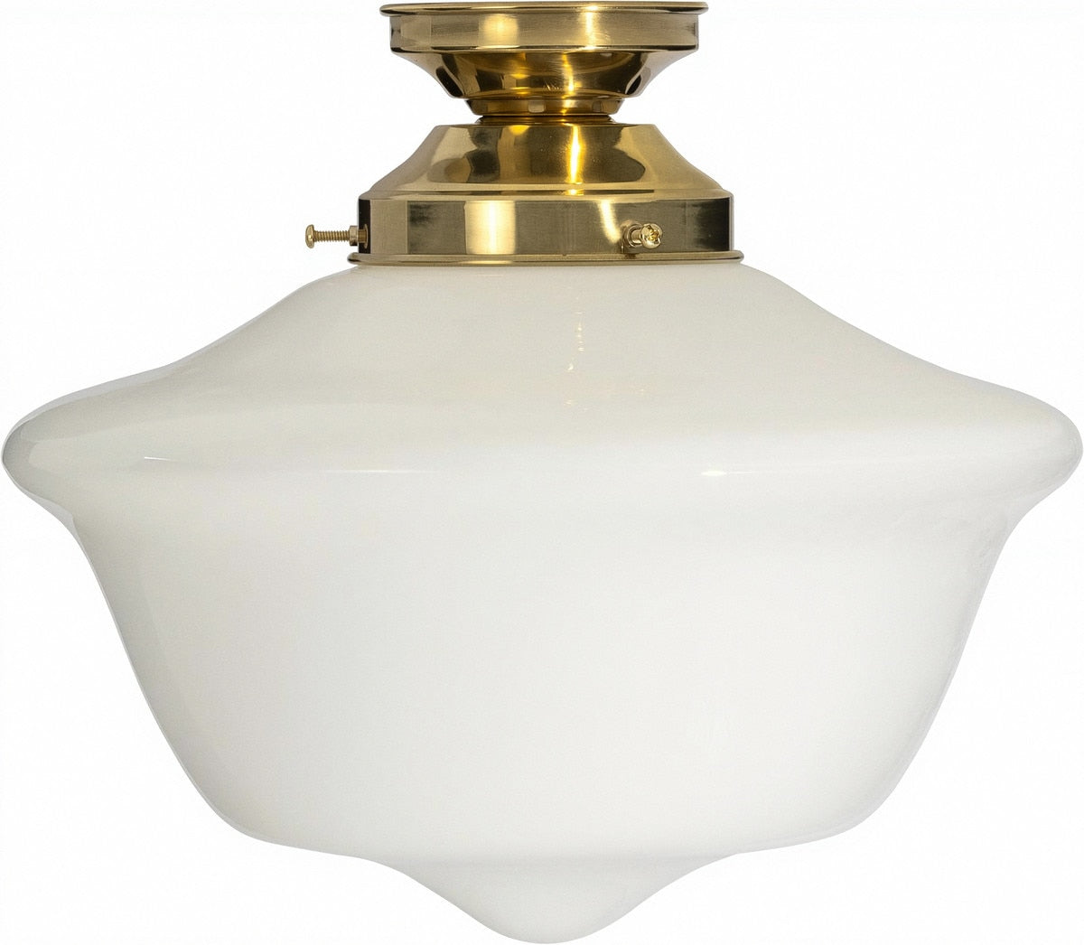 Victorian Schoolhouse 12" Batten Fix Light Polished Brass & Opal Gloss - 3090537