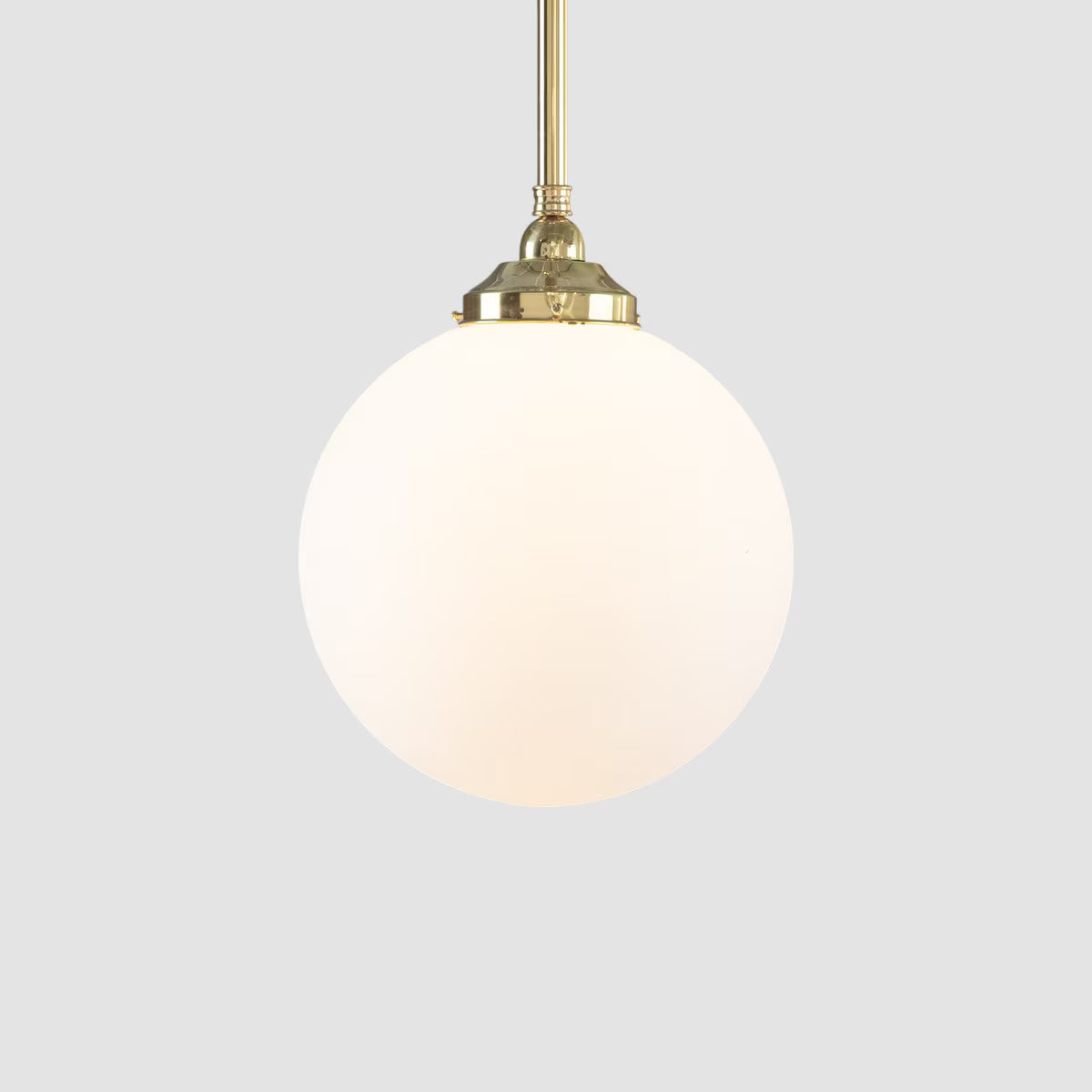 Sphere 12" Pendant Light on Rod Set 3/4" x 1/2M Polished Brass & Opal Matte - 3090559