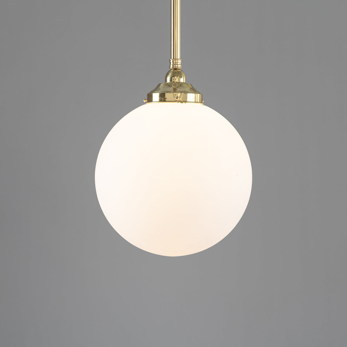 Sphere 12" Pendant Light on Rod Set 3/4" x 1/2M Polished Brass & Opal Matte - 3090559