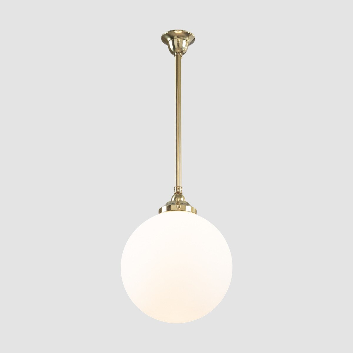 Sphere 12" Pendant Light on Rod Set 3/4" x 1/2M Polished Brass & Opal Matte - 3090559