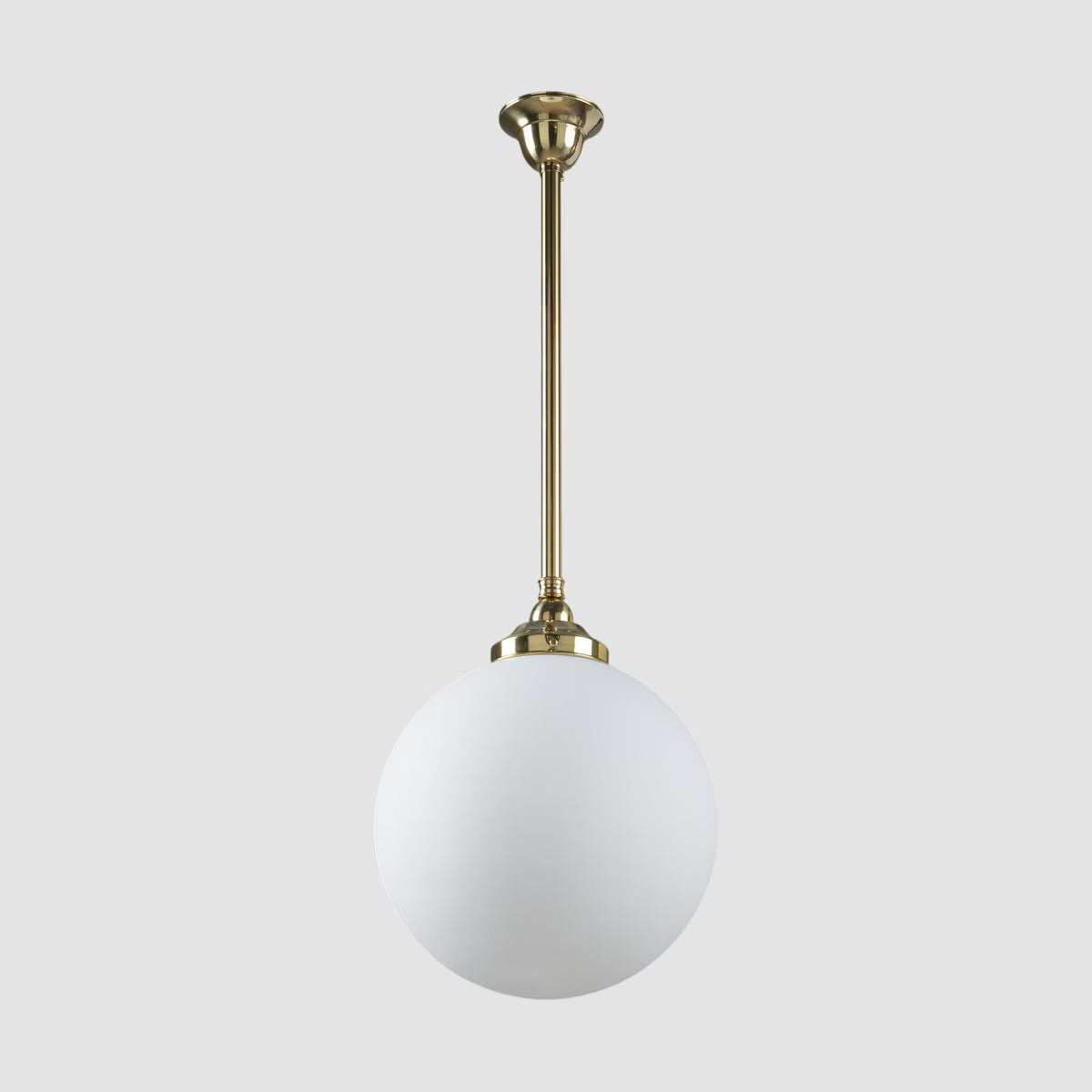 Sphere 12" Pendant Light on Rod Set 3/4" x 1/2M Polished Brass & Opal Matte - 3090559