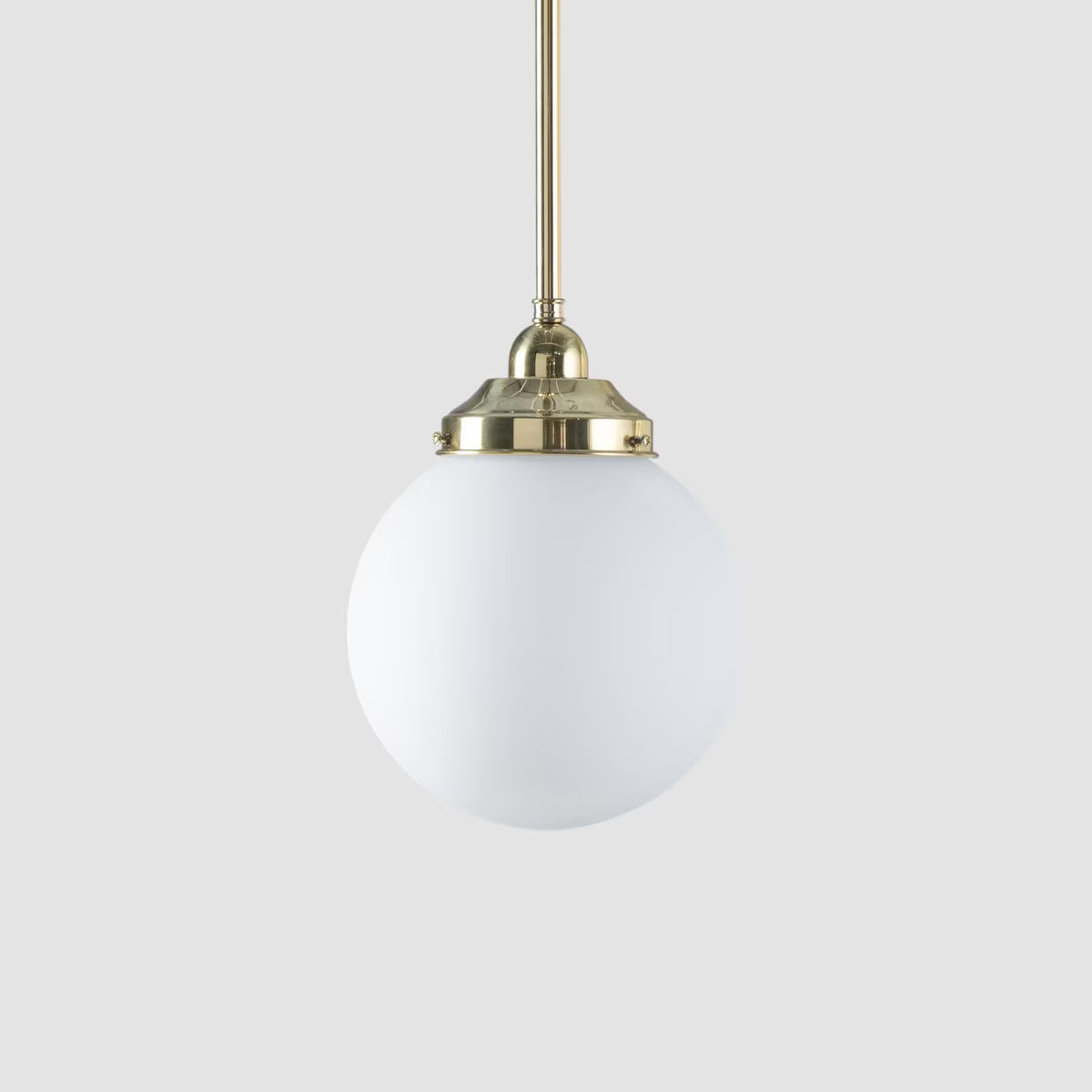 Sphere 8" Pendant Light on Rod Set 1/2" x 1/2M Polished Brass & Opal Matte - 3090565