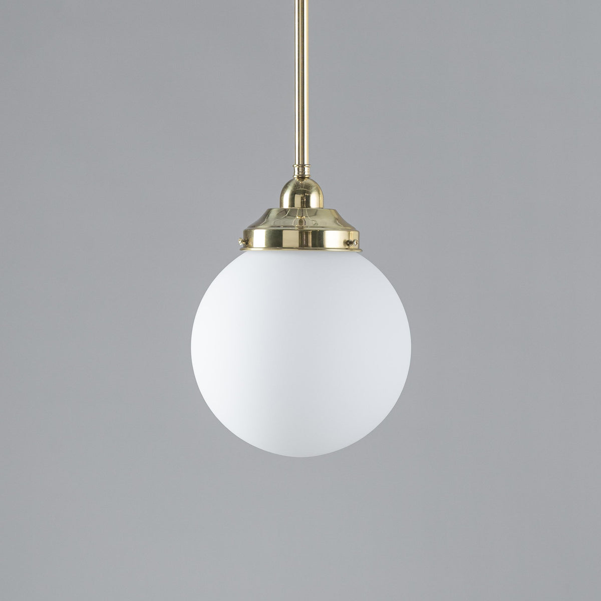 Sphere 8" Pendant Light on Rod Set 1/2" x 1/2M Polished Brass & Opal Matte - 3090565
