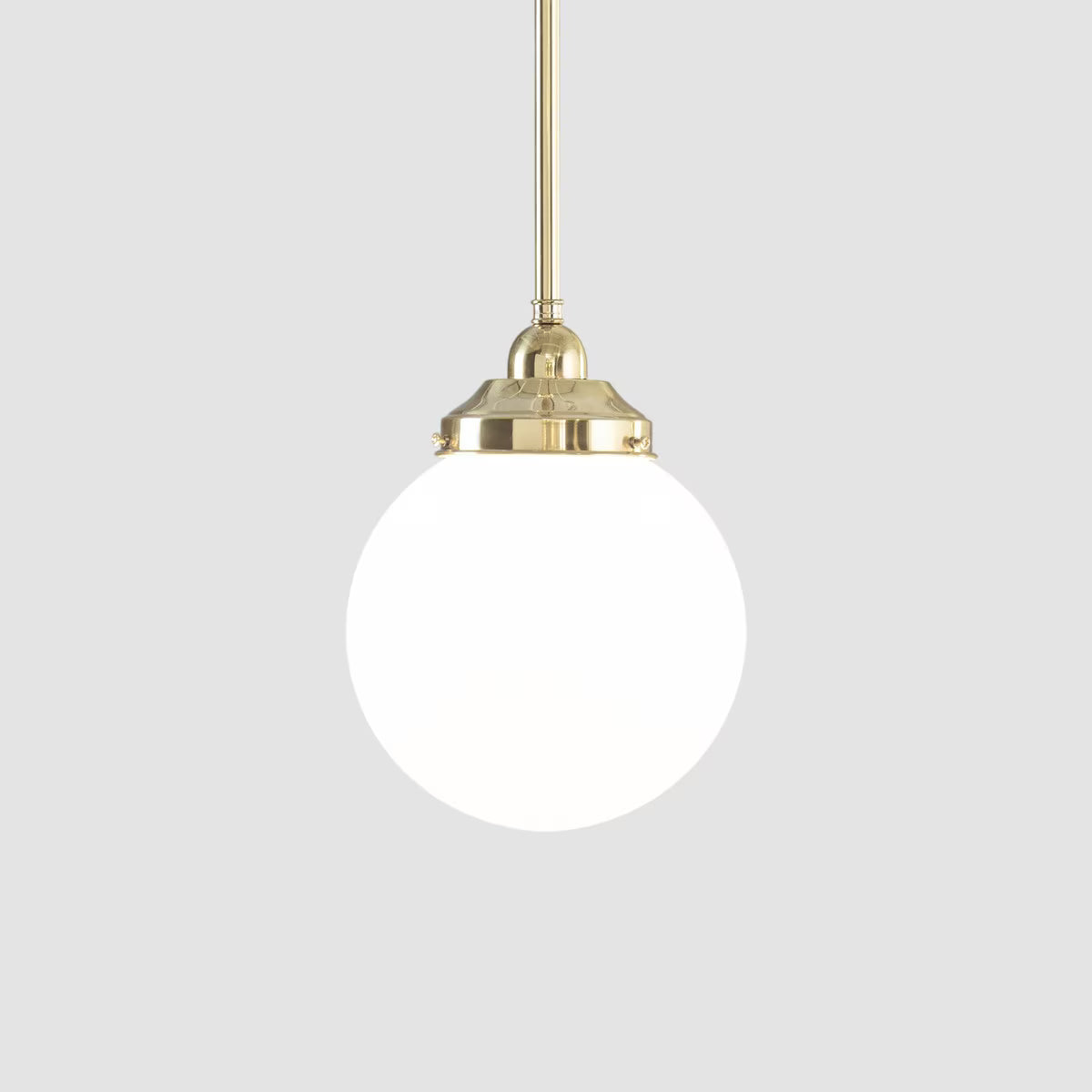 Sphere 8" Pendant Light on Rod Set 1/2" x 1/2M Polished Brass & Opal Matte - 3090565