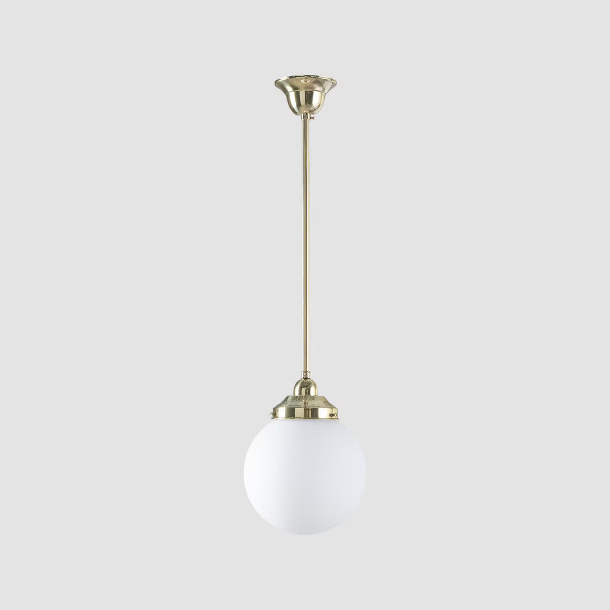 Sphere 8" Pendant Light on Rod Set 1/2" x 1/2M Polished Brass & Opal Matte - 3090565