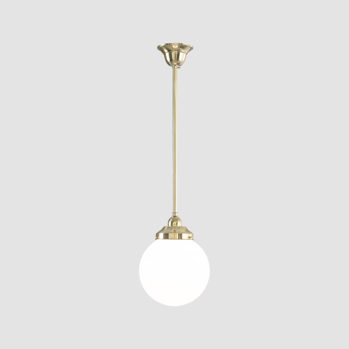 Sphere 8" Pendant Light on Rod Set 1/2" x 1/2M Polished Brass & Opal Matte - 3090565