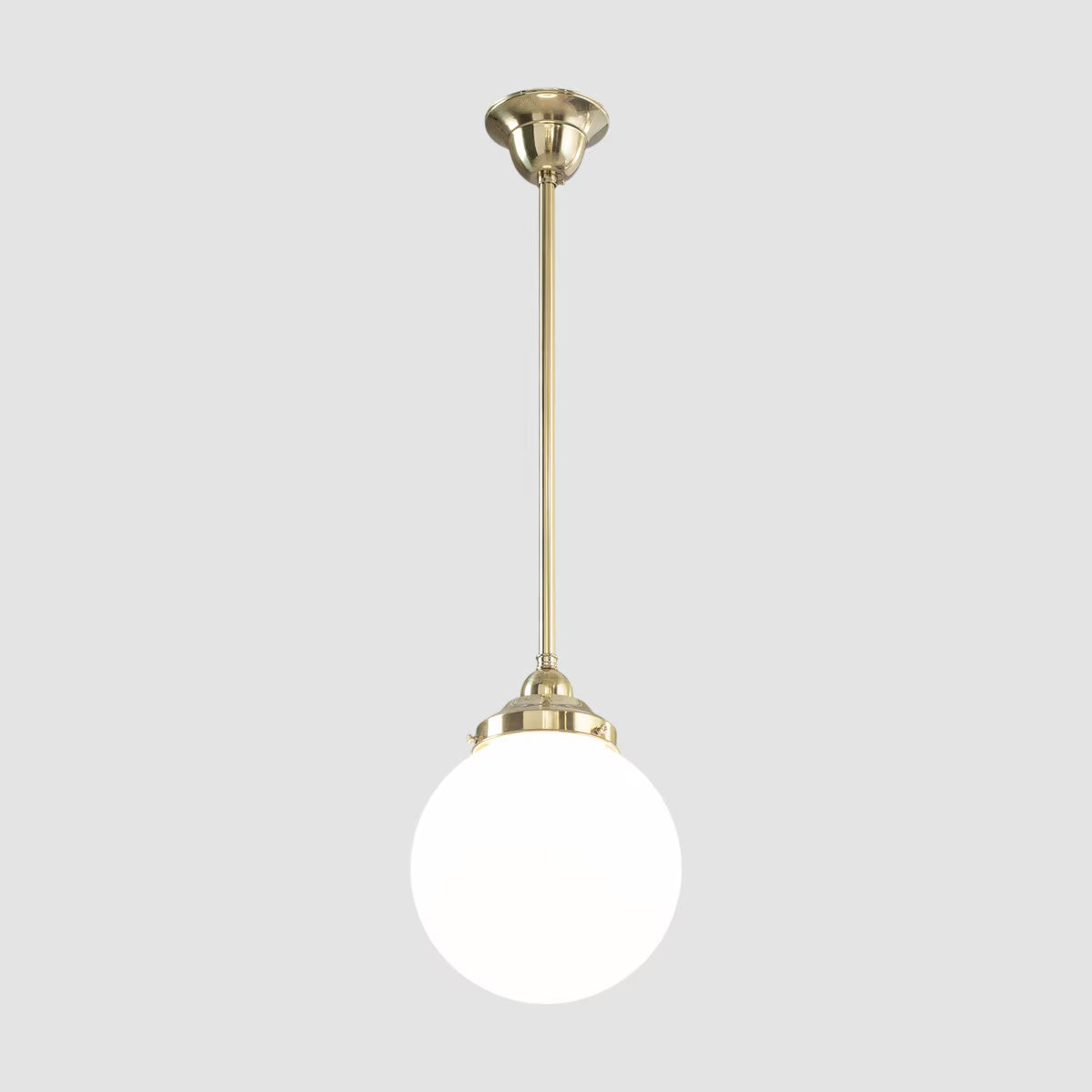 Sphere 8" Pendant Light on Rod Set 1/2" x 1/2M Polished Brass & Opal Matte - 3090565