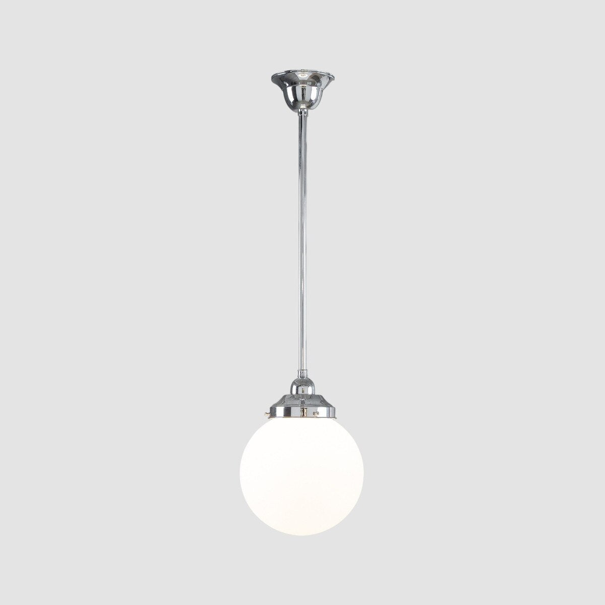 Sphere 8" Pendant Light on Rod Set 1/2" x 1/2M Chrome & Opal Matte - 3090566