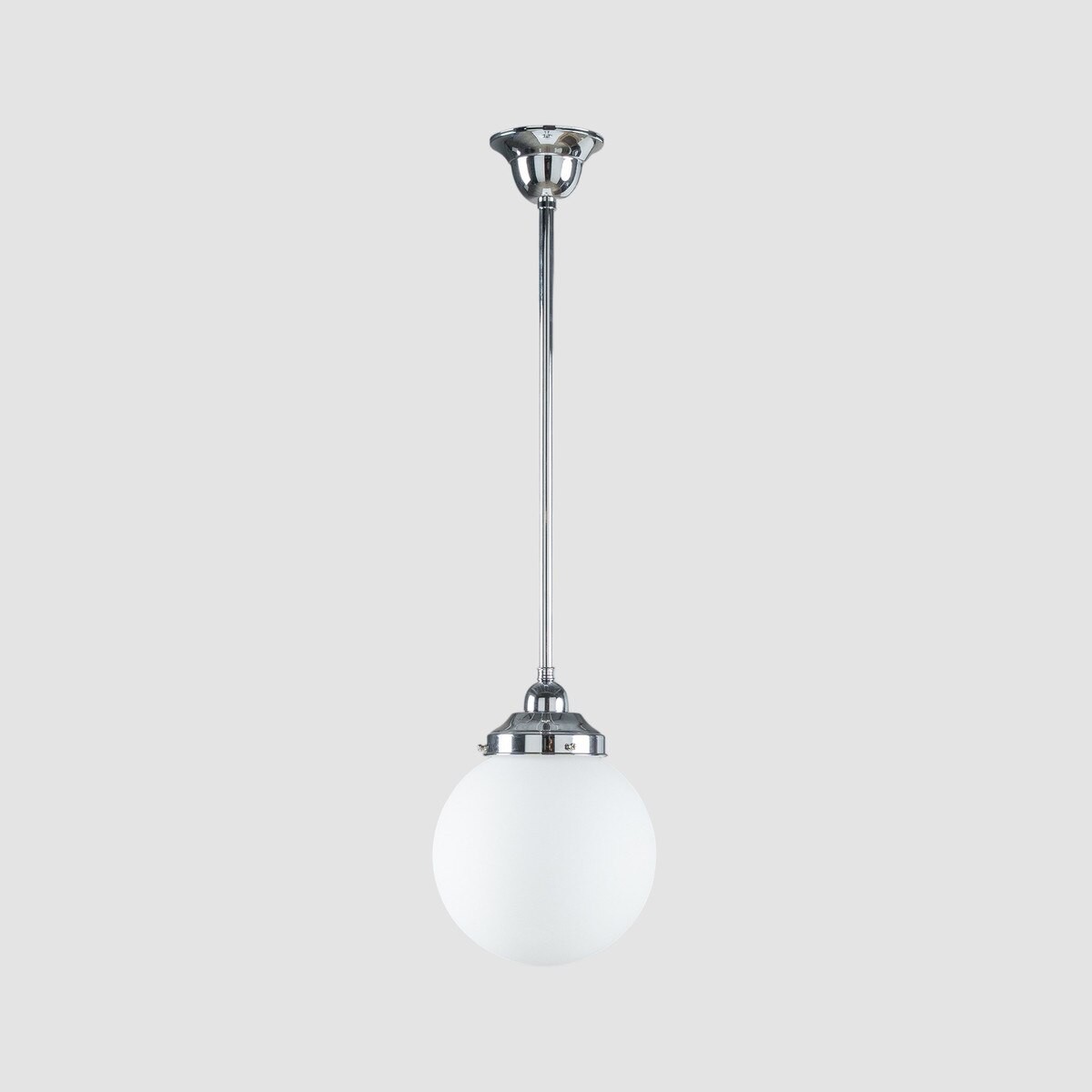 Sphere 8" Pendant Light on Rod Set 1/2" x 1/2M Chrome & Opal Matte - 3090566