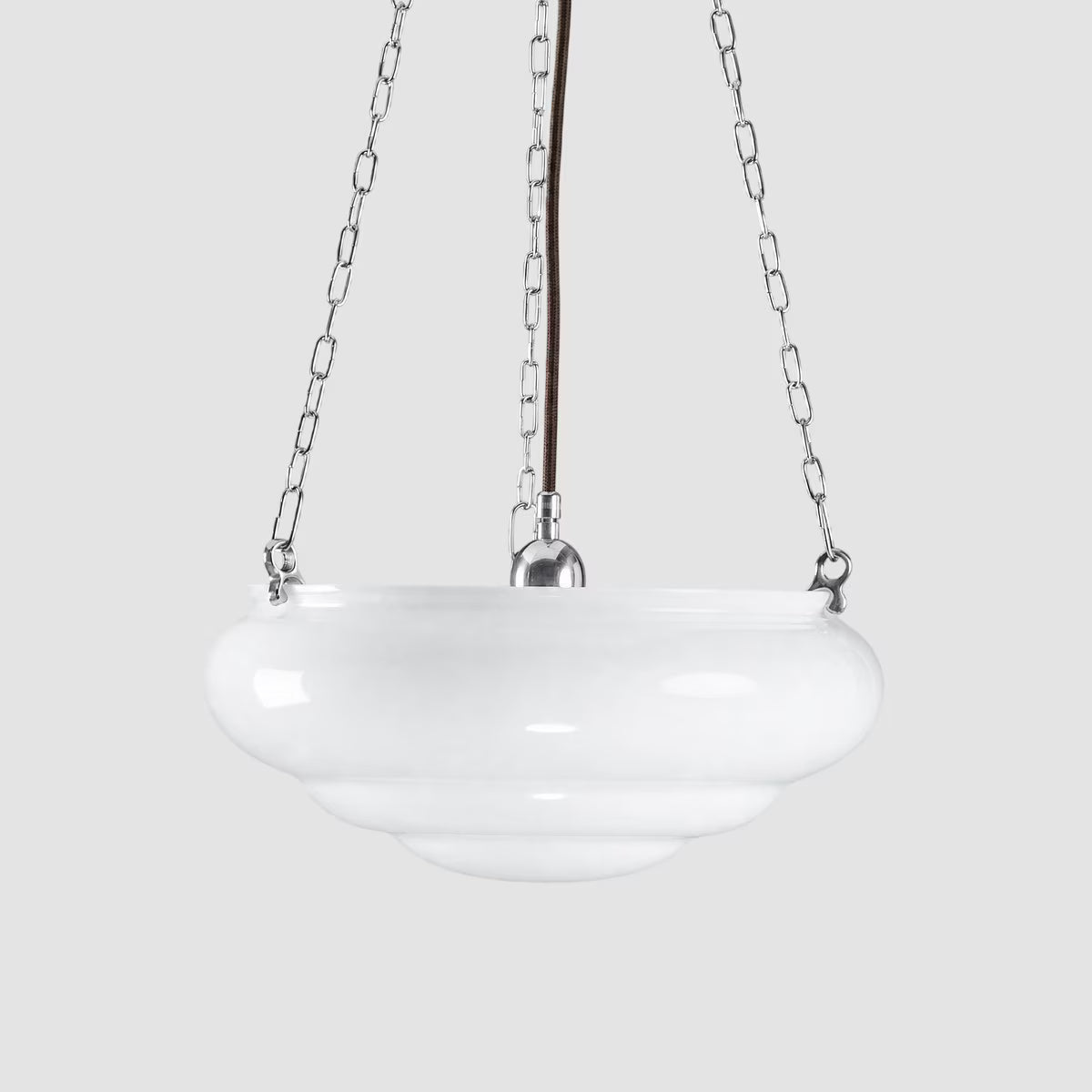 Art Nouveau 14" on 3 Chain Suspension Chrome & Opal Gloss - LOI3090572A