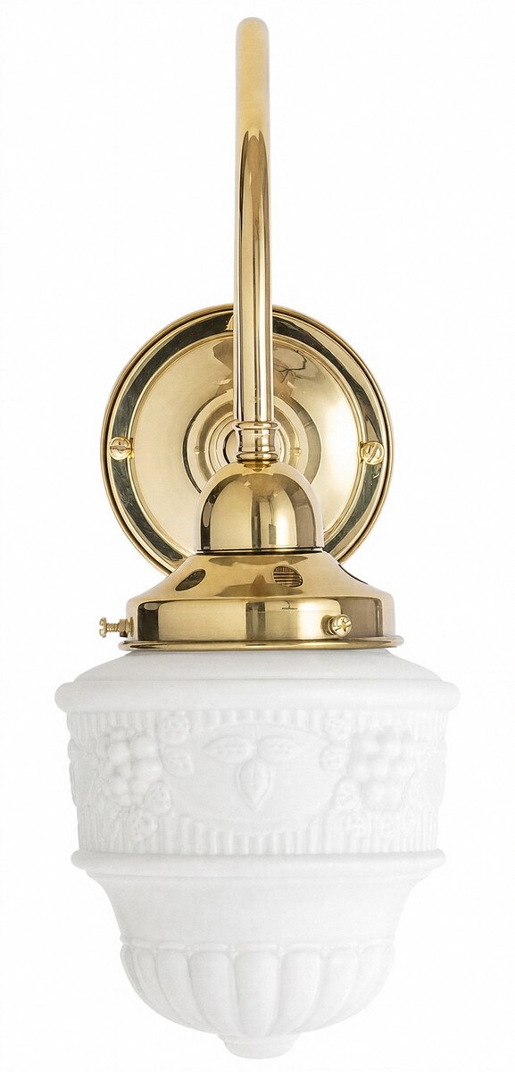 Luke Wall Light Bracket with 6" Senator Shade Polished Brass & Opal Matt - 3090574