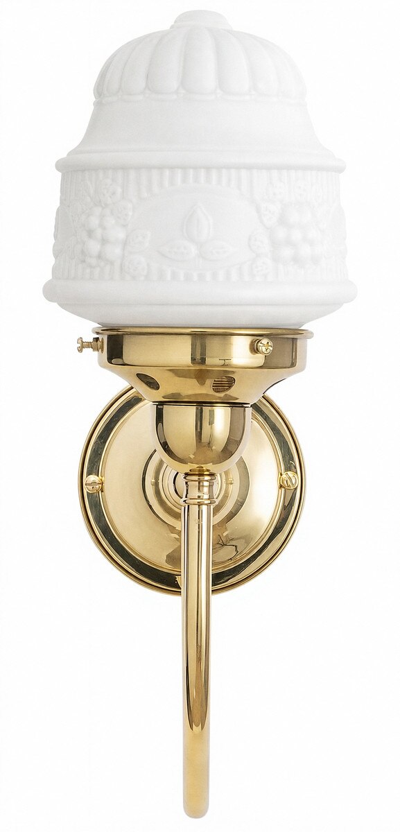 Luke Wall Light Bracket with 6" Senator Shade Polished Brass & Opal Matt - 3090574