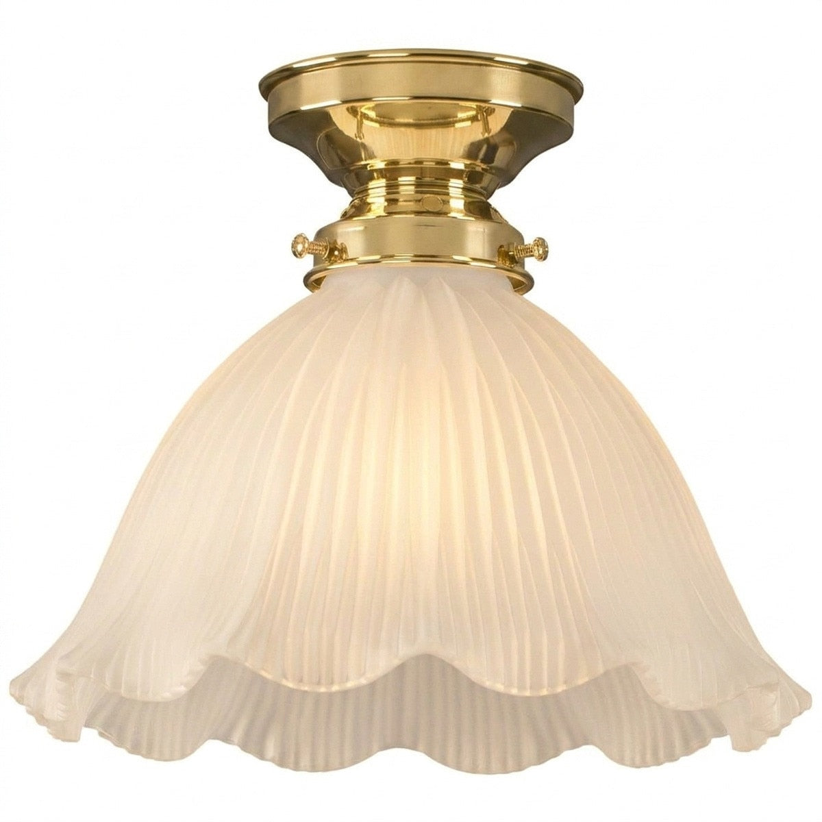 Hallophane 9" Batten Fix Light Polished Brass & Frost - 3090609
