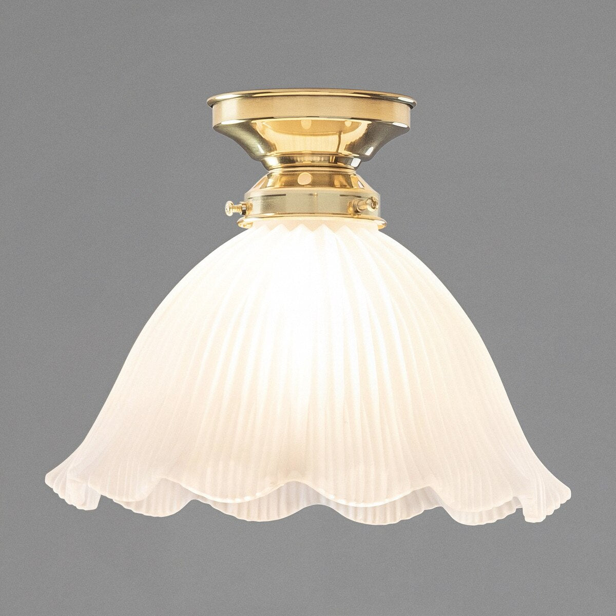 Hallophane 9" Batten Fix Light Polished Brass & Frost - 3090609
