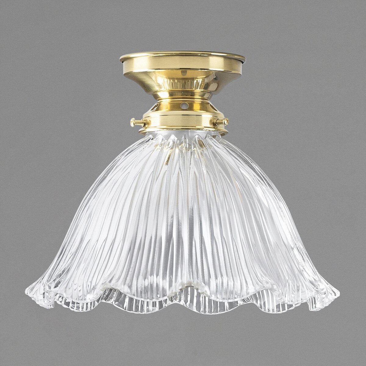 Hallophane 9" Batten Fix Light Polished Brass & Clear - 3090610