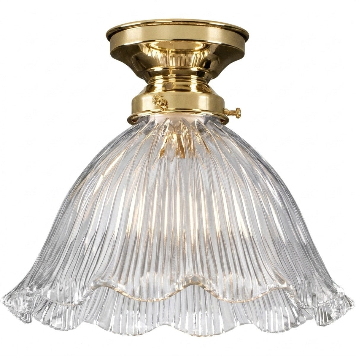 Hallophane 9" Batten Fix Light Polished Brass & Clear - 3090610