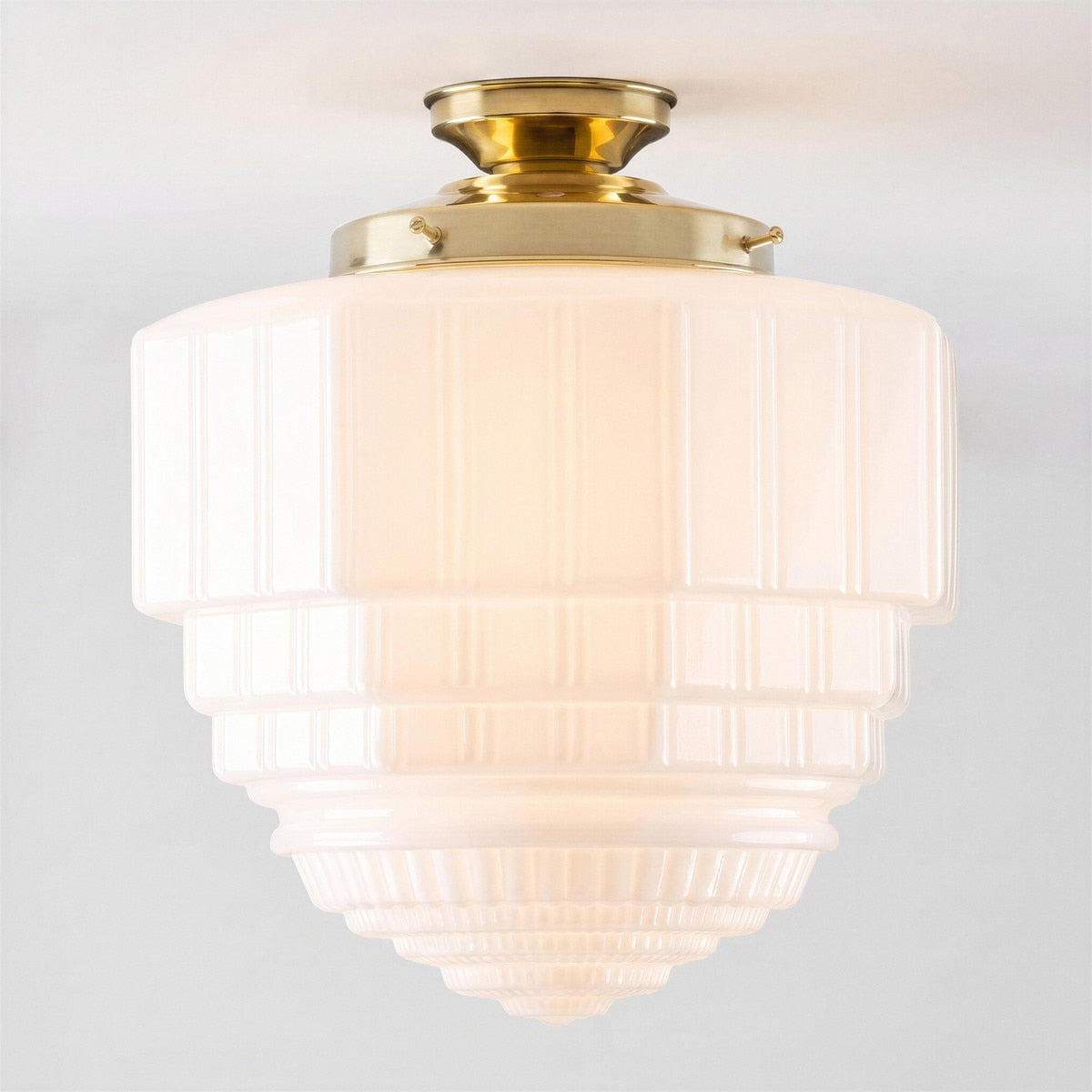 St Helens Batten Fix Light Polished Brass & Opal Gloss - 3090623