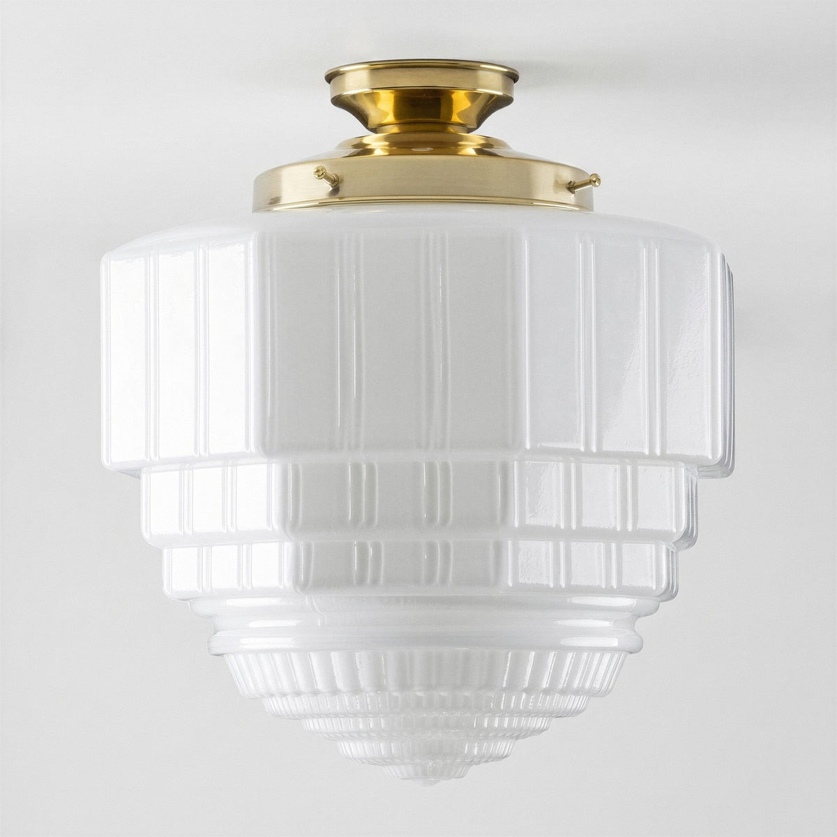 St Helens Batten Fix Light Polished Brass & Opal Gloss - 3090623