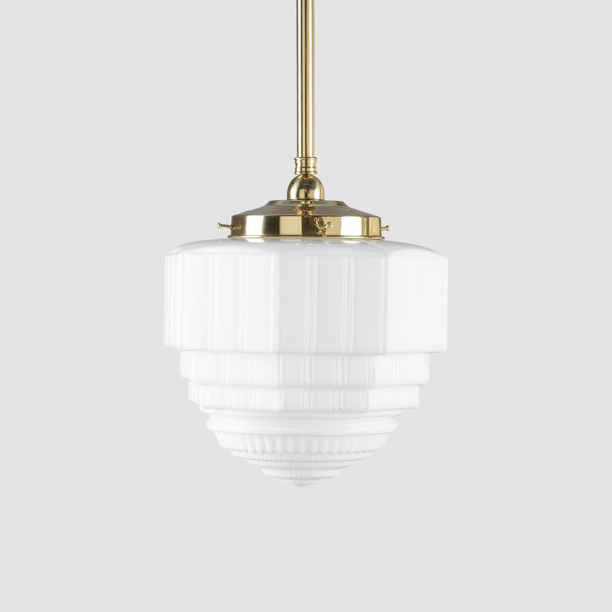 St Helens 8" Pendant Light on Rod Set 3/4" x 1/2M Polished Brass & Opal Matte - 3090626