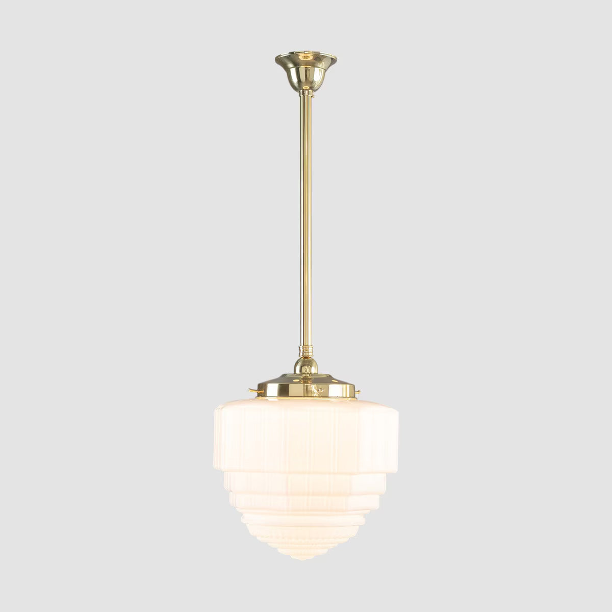 St Helens 8" Pendant Light on Rod Set 3/4" x 1/2M Polished Brass & Opal Matte - 3090626