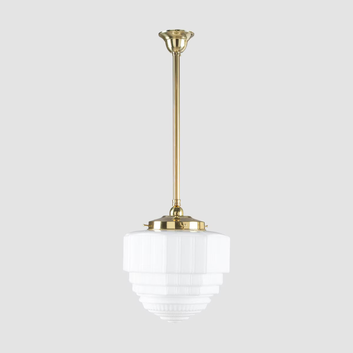 St Helens 8" Pendant Light on Rod Set 3/4" x 1/2M Polished Brass & Opal Matte - 3090626