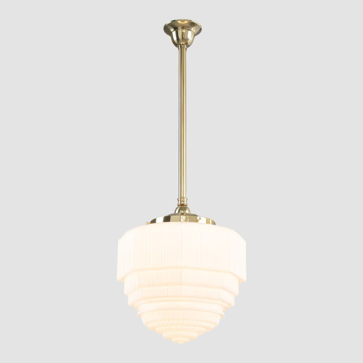 St Helens 8" Pendant Light on Rod Set 3/4" x 1/2M Polished Brass & Opal Matte - 3090626