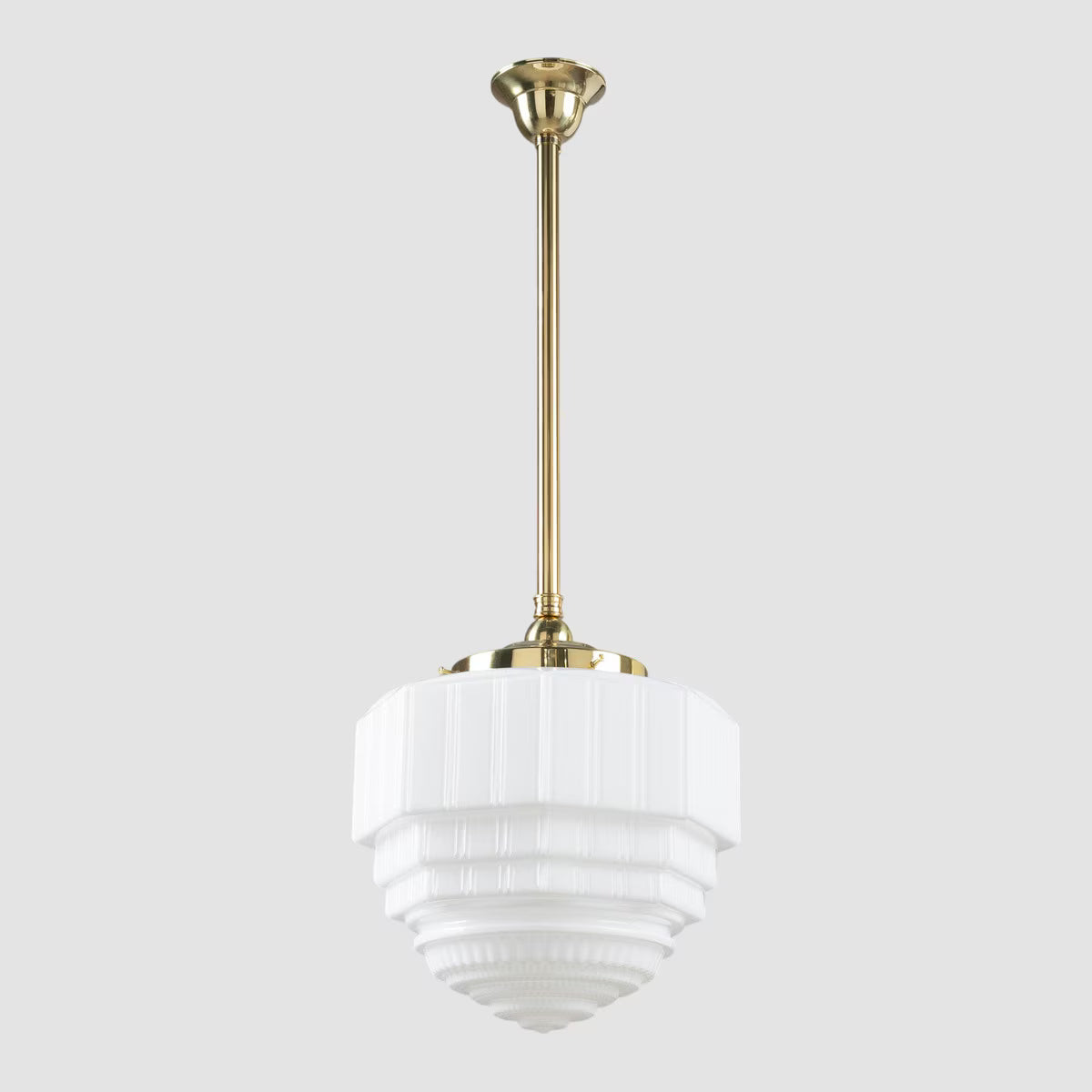 St Helens 8" Pendant Light on Rod Set 3/4" x 1/2M Polished Brass & Opal Matte - 3090626