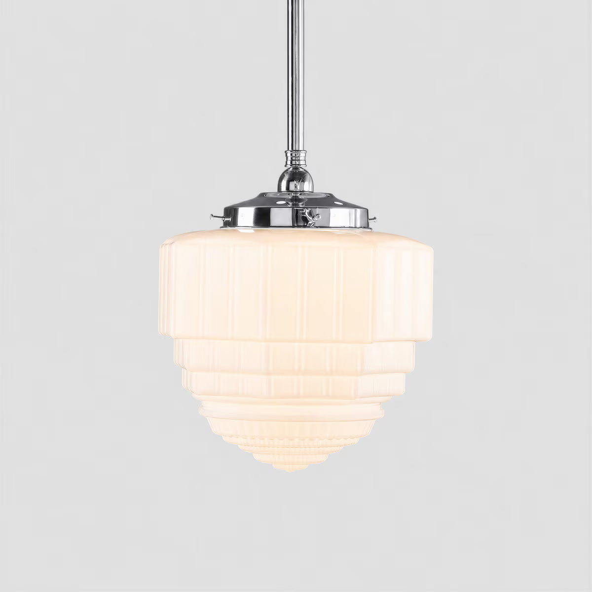 St Helens 8" Pendant Light on Rod Set 3/4" x 1/2M Chrome & Opal Matte - 3090627
