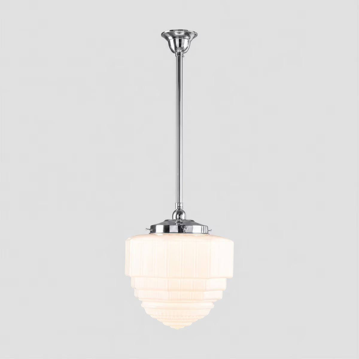 St Helens 8" Pendant Light on Rod Set 3/4" x 1/2M Chrome & Opal Matte - 3090627