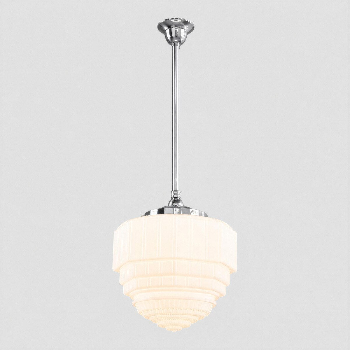 St Helens 8" Pendant Light on Rod Set 3/4" x 1/2M Chrome & Opal Matte - 3090627