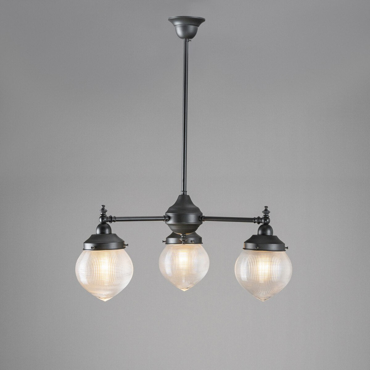 Bentleigh 3 Light Pendant Light Arms Down with Teardrop Hallophane Patina & Clear - 3090646