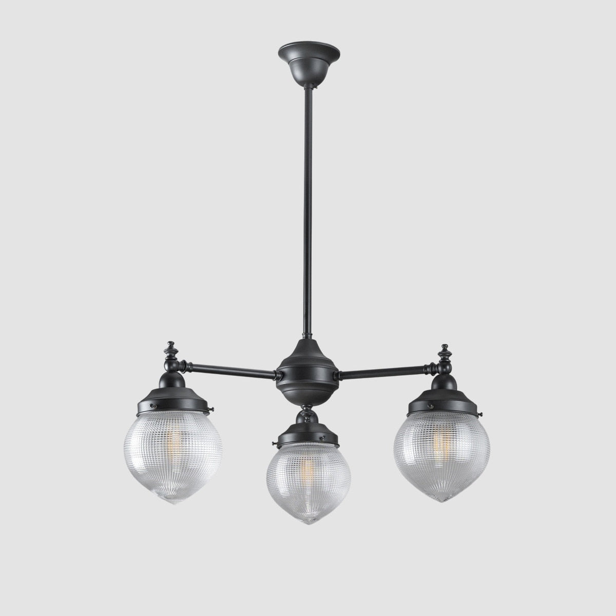 Bentleigh 3 Light Pendant Light Arms Down with Teardrop Hallophane Patina & Clear - 3090646