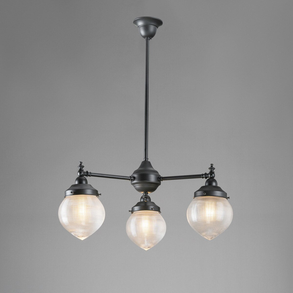 Bentleigh 3 Light Pendant Light Arms Down with Teardrop Hallophane Patina & Clear - 3090646