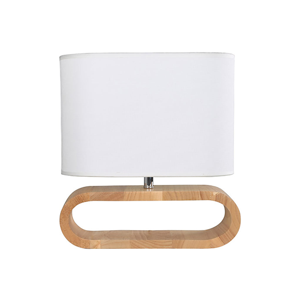 Buy Table Lamps Australia LOTUS Blonde Wood Table Lamp With White Cloth Shade - LOTUS1