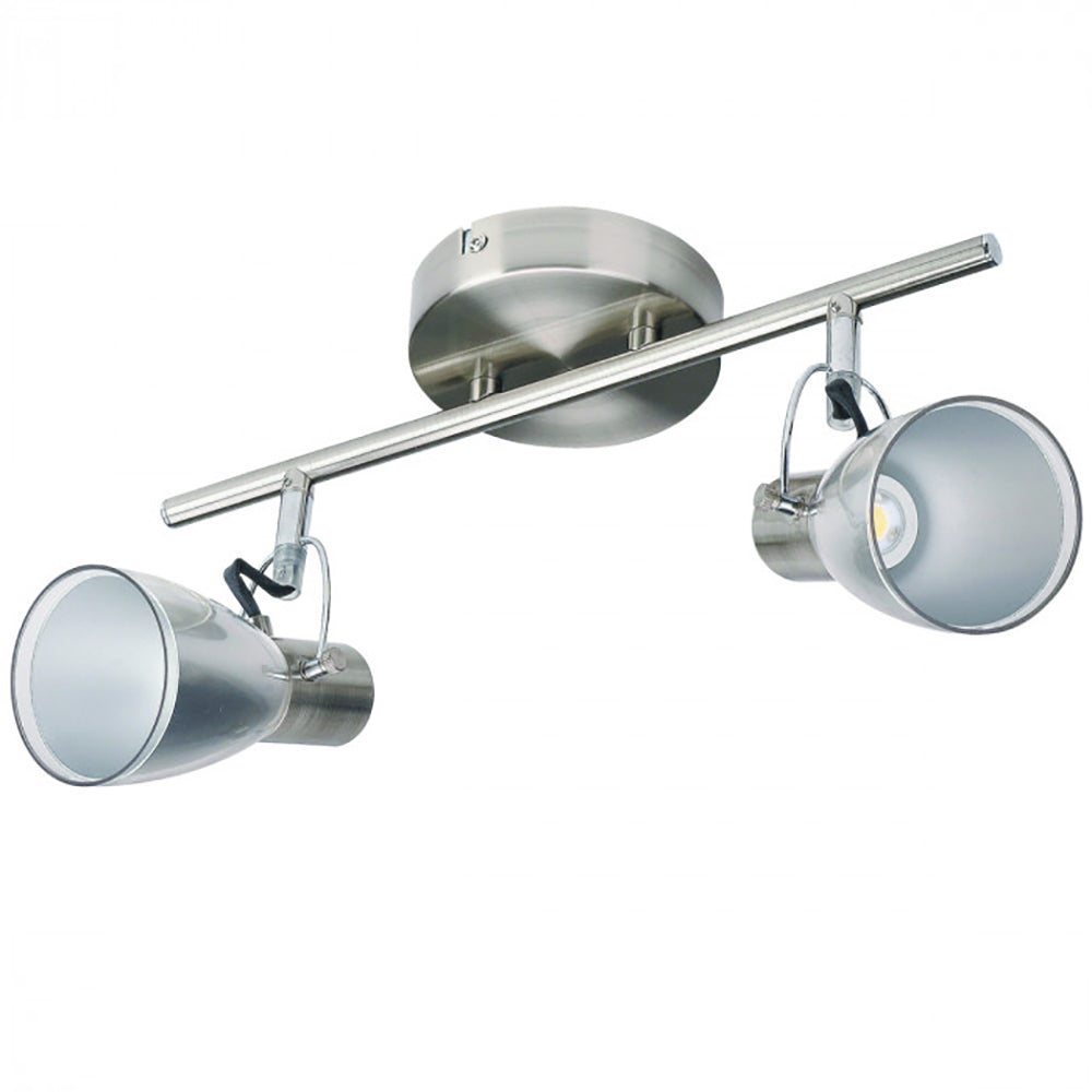 Buy Spotlights Australia Roscoe Spot 2 lights Satin Chrome Acrylic 3000K - LSLR-B2-SC