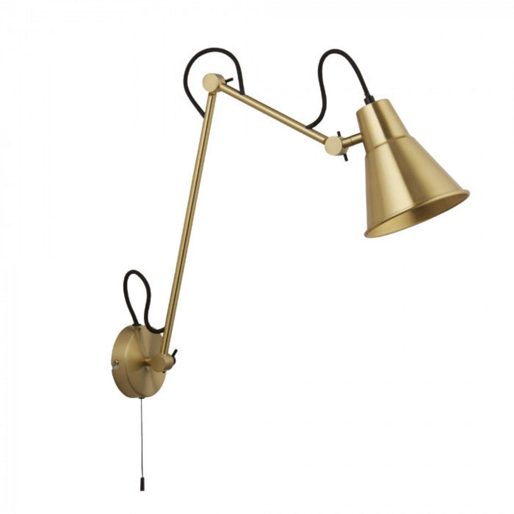 Flux Swing Arm Wall Light Brass - LSW-BS