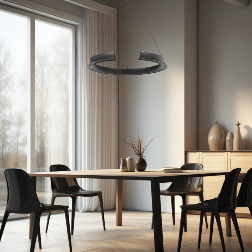 Lucid Round LED Pendant Black - LUCID PE065-BK