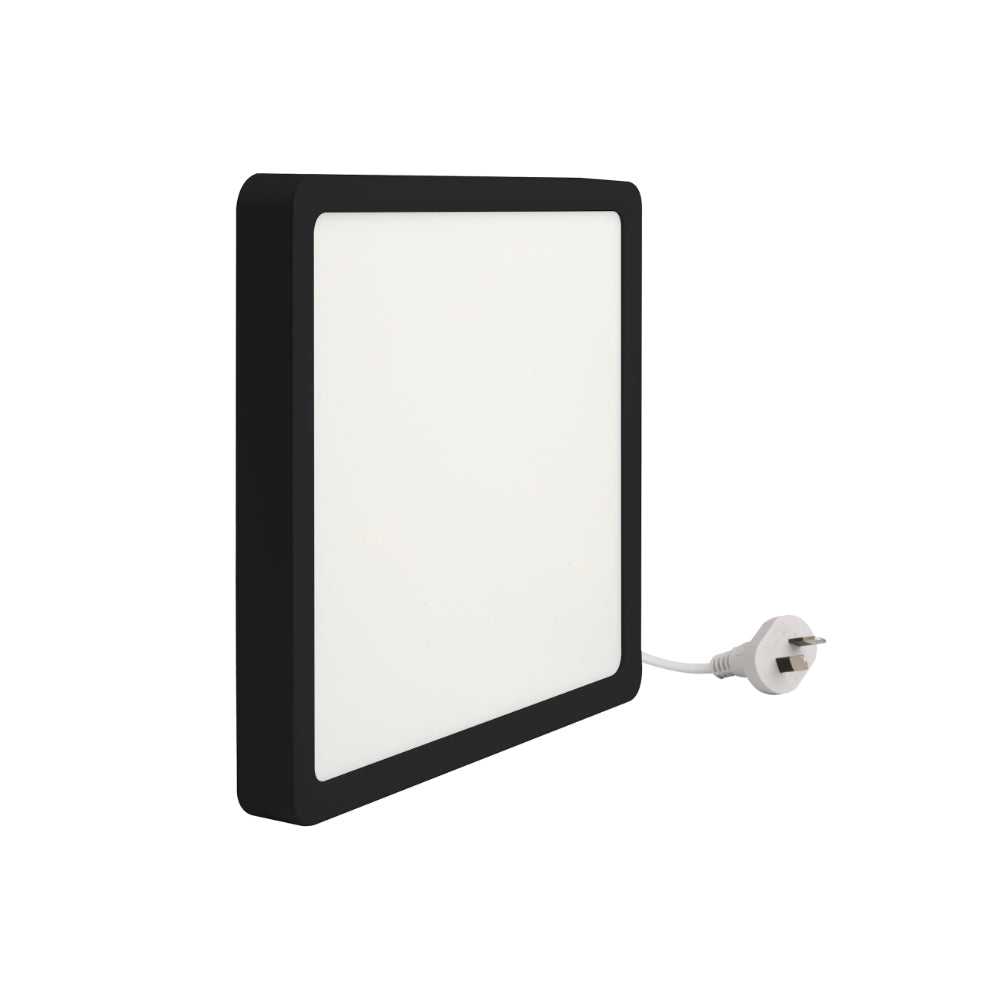 Lunos 230mm LED Oyster Light 18W TRI Colour Black - LUNOS OY23.3C-BK