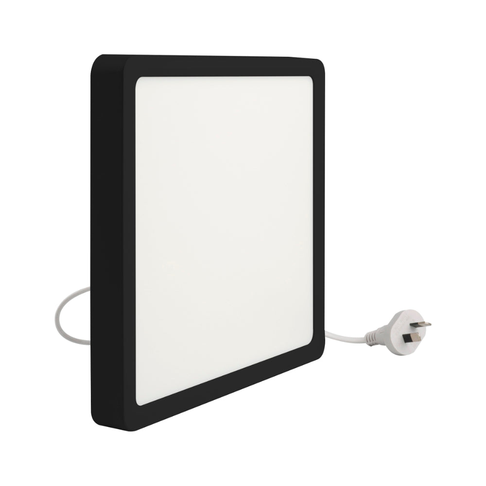 Lunos 300mm LED Oyster Light 24W TRI Colour Black - LUNOS OY30.3C-BK