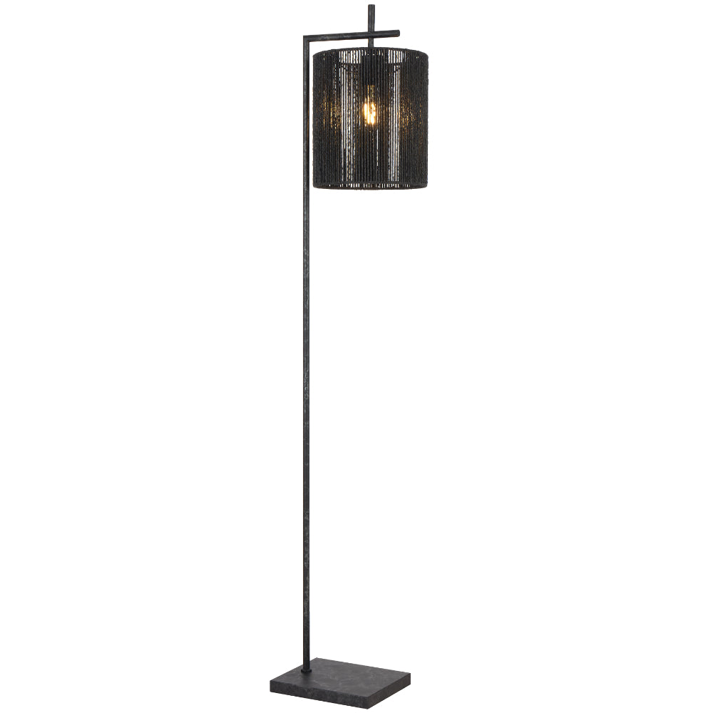 Lyndra Floor Lamp Gun Metal & Black - LYNDRA FL-GMBK