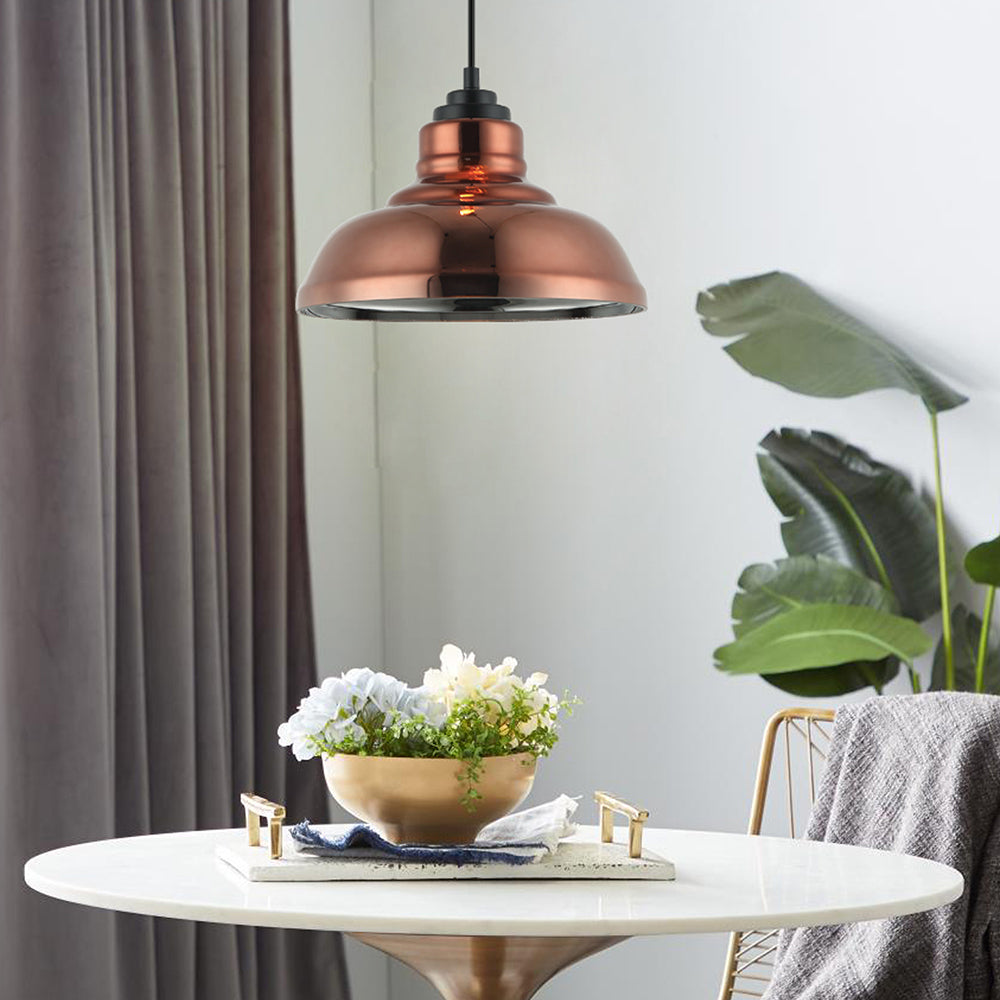 Buy Pendant Lights Australia LAMINA Copper Coloured Glass 1 Light Pendant Dome Shape - LAMINA4