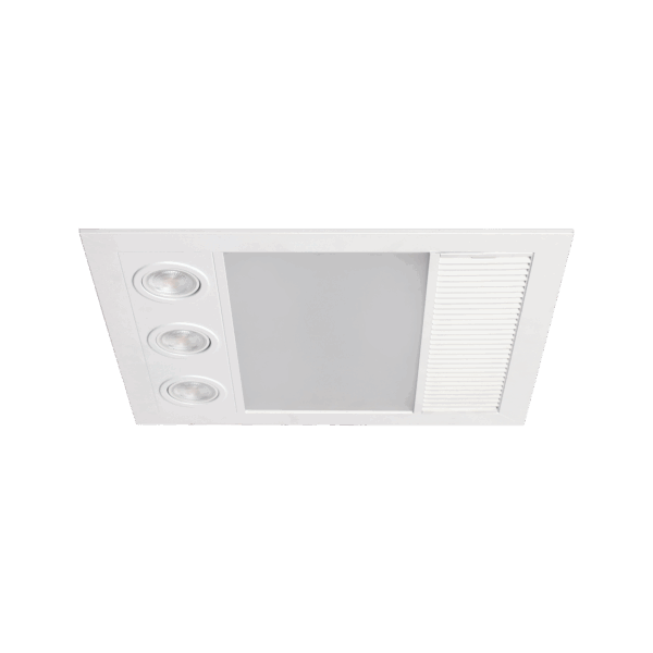 Linux Mini DC 3 In 1 Bathroom Heater & Exhaust Fan 1000W 3CCT Matt White - MBHMDC1000W