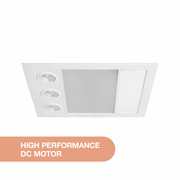 Linux Mini DC 3 In 1 Bathroom Heater & Exhaust Fan 1000W 3CCT Matt White - MBHMDC1000W