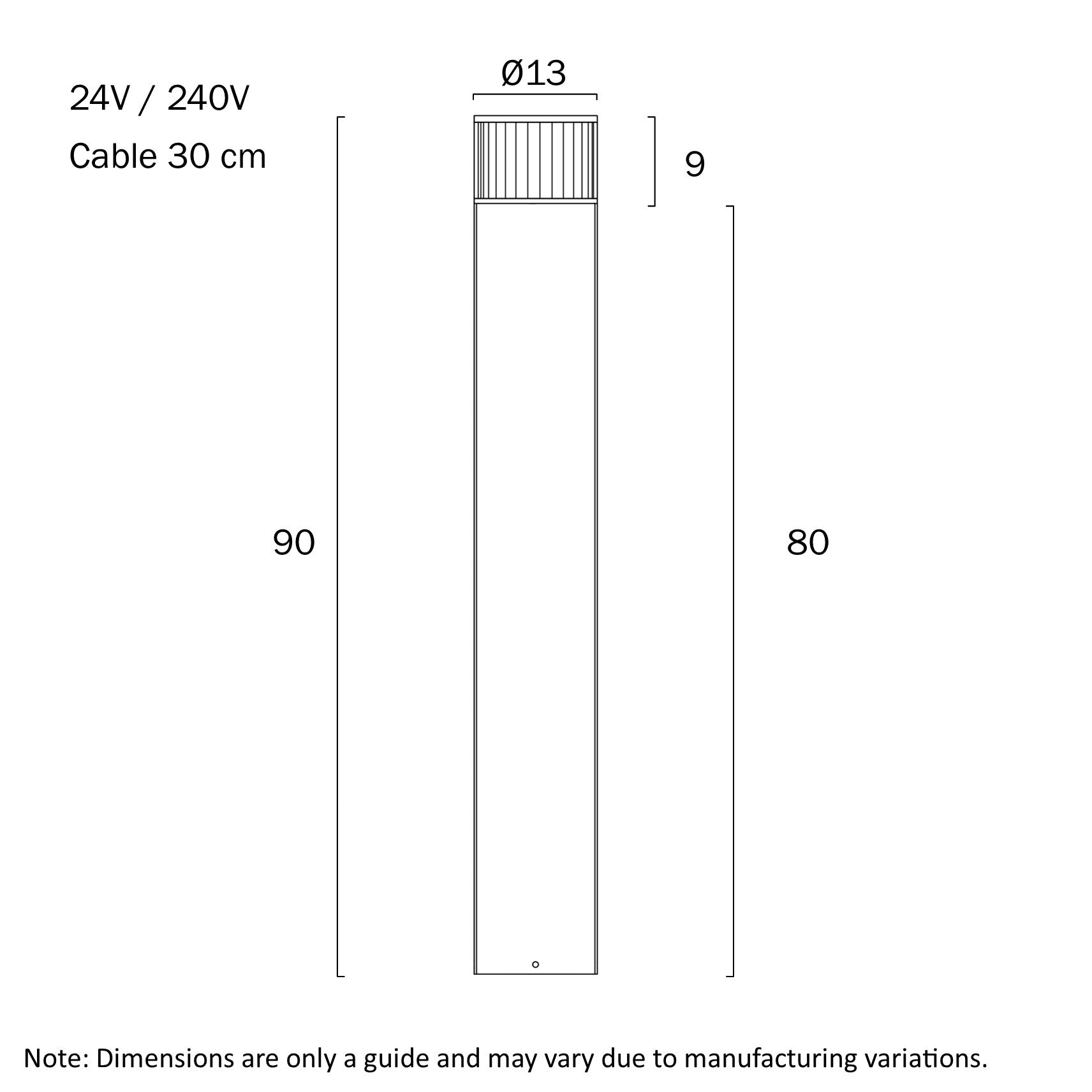 Malabo LED Bollard Light 24V/240V 12W 3000K Black - MALABO EX.P-BK
