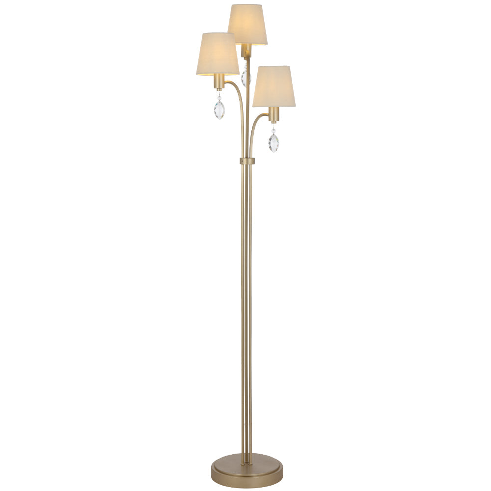 Malvern 3 Light Floor Lamp Antique Silver - MALVERN FL3-AS