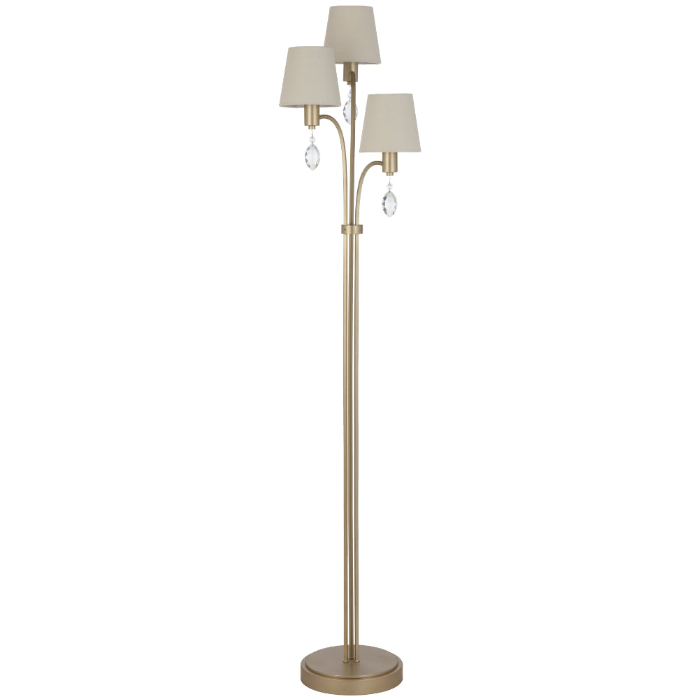 Malvern 3 Light Floor Lamp Antique Silver - MALVERN FL3-AS