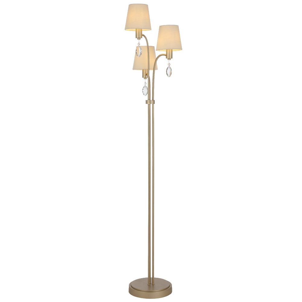 Malvern 3 Light Floor Lamp Antique Silver - MALVERN FL3-AS