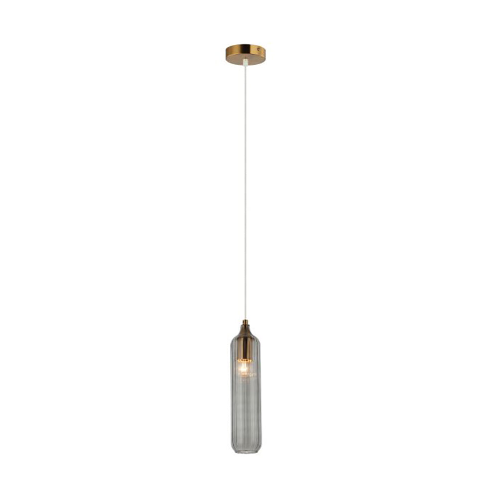 Buy Pendant Lights Australia Mange Pendant Light Cylinder Smokey Glass - MANGA1